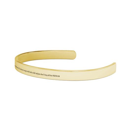 Engraved Cuff Bracelet-18K Gold,Rose Gold or Silver