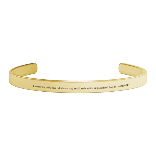 Engraved Cuff Bracelet-18K Gold,Rose Gold or Silver
