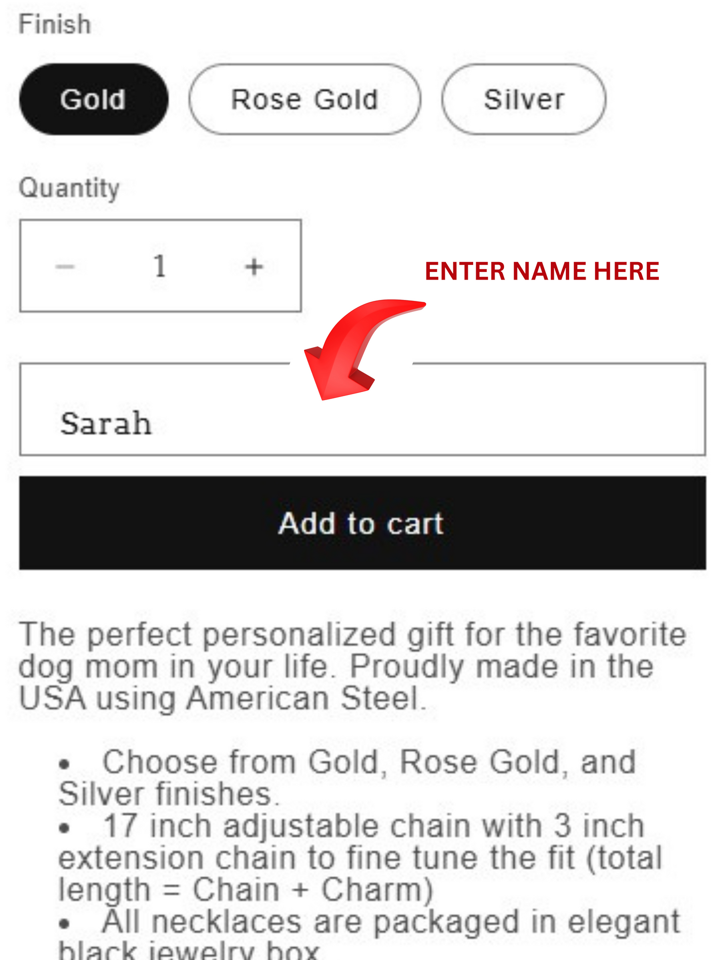 Custom Dog Mom Necklace: 18K Gold, Rose Gold or Silver Finish