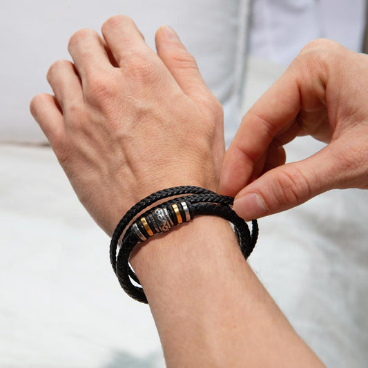 Bold Fusion: Vegan Leather and Stainless Steel Clasp Bracelet